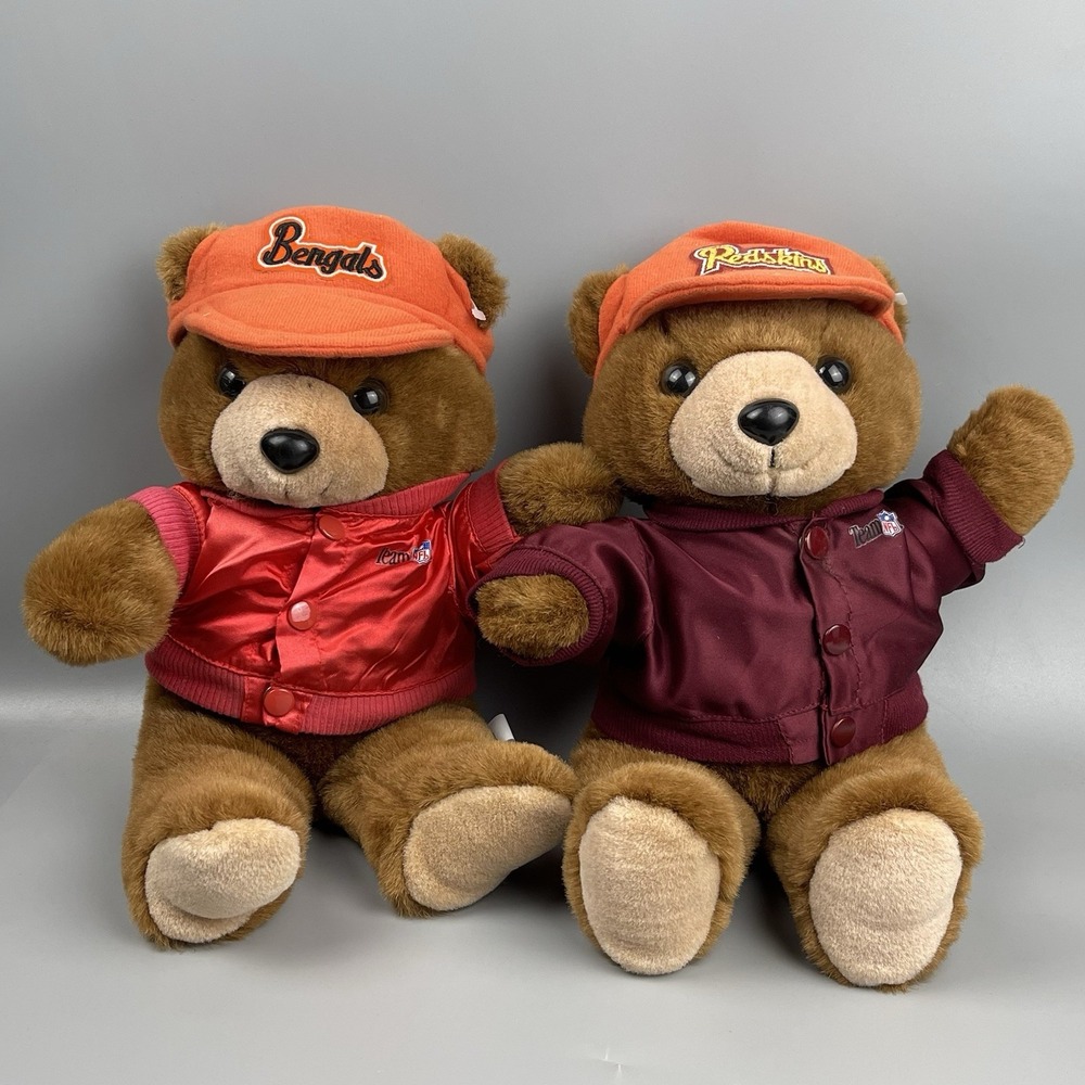 Lot of 2 Vintage NFL Team Bears Bengals Redskins Plush‎ 14" 1991 Good Stuff